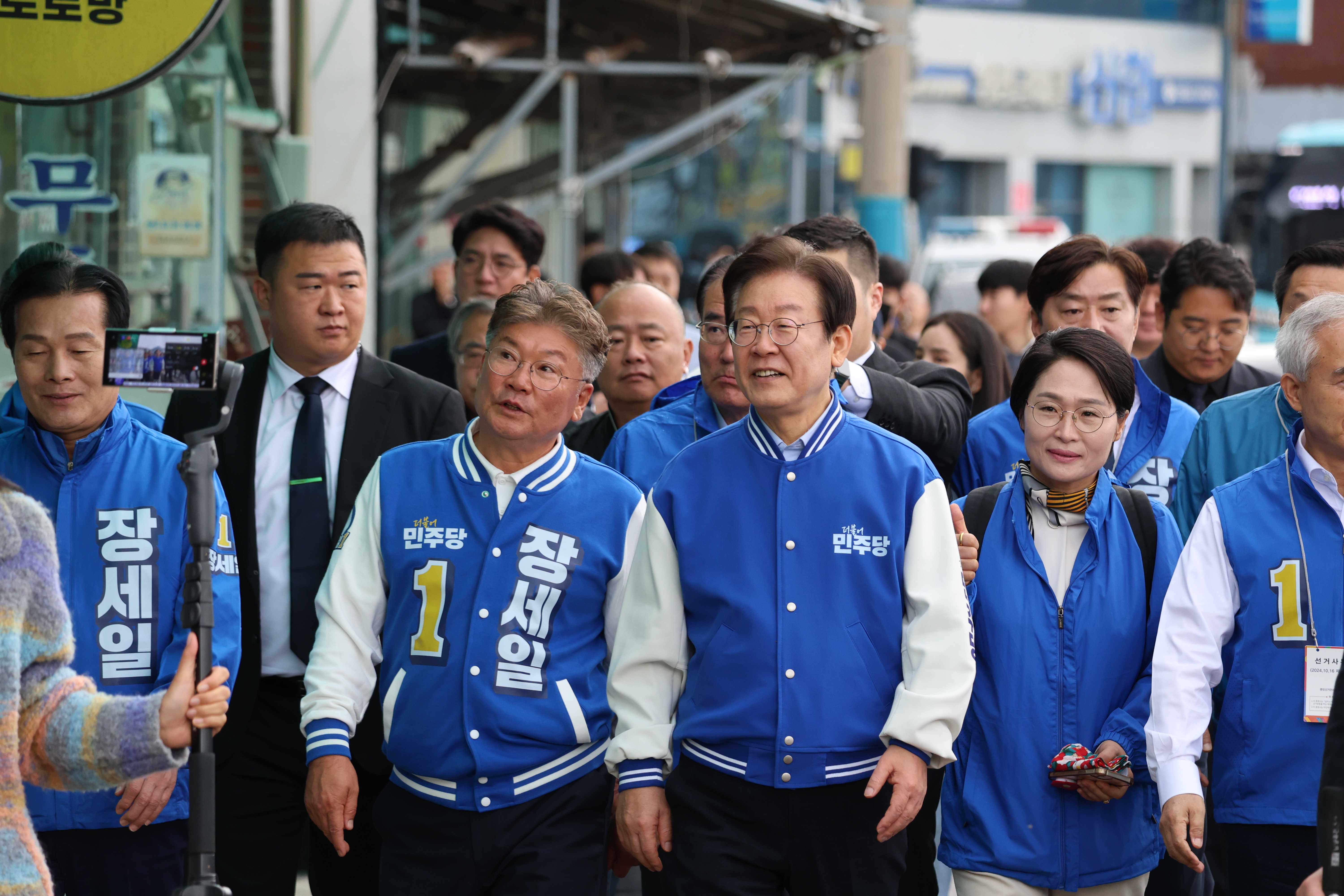 이재명 당대표&장세일 영광군수 후보, 법성포 상가방문